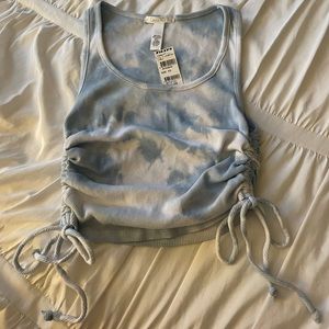 tie dye drawstring tank top